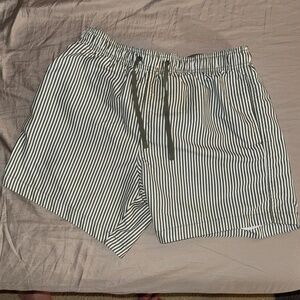 H&M Swim Shorts - white/green stripes